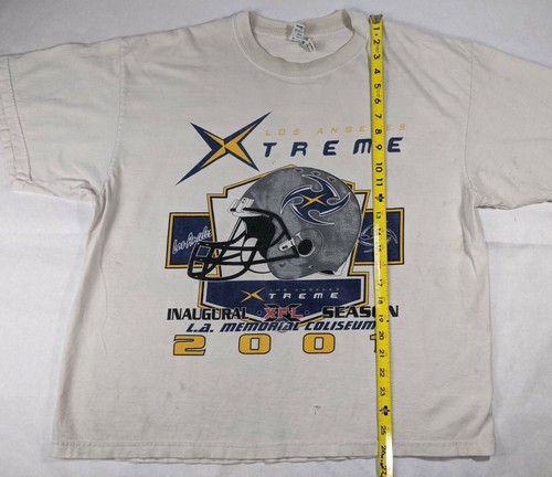 Vintage Los Angeles Extreme XFL Tshirt XL Delta Pro USA Helmet LA Coliseum - Picture 7 of 8
