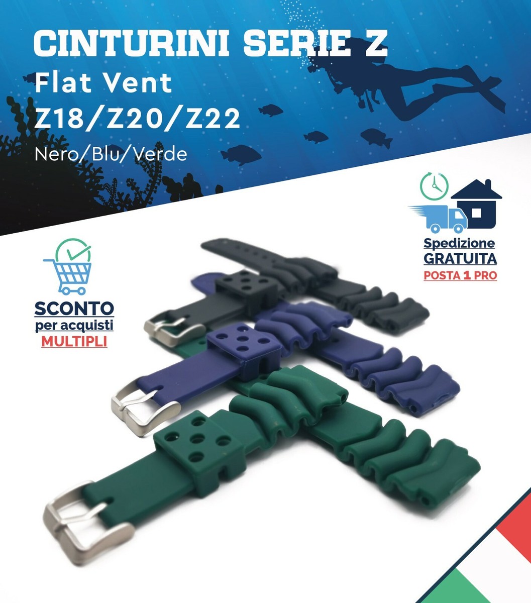 Seiko SKX Wave Flat Diver Strap 18 20 22mm Rubber Black Blue Green