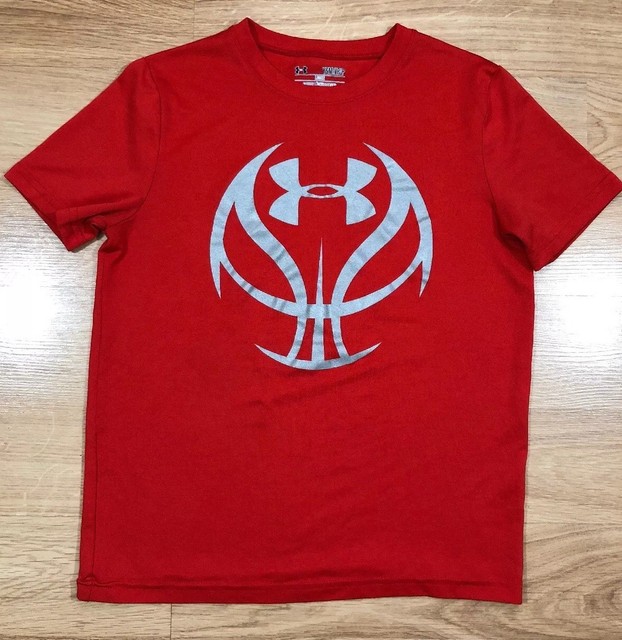 Boys UNDER ARMOUR Basketball Shirt YSM Loose Heat Gear Red eBay