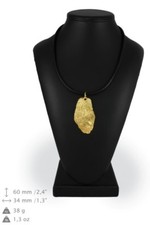 Briard Type 2 - Gold-plated Necklace with the Image of a Dog Art Dog