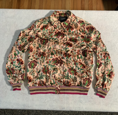 Scotch Soda Le Jardin D'Apus Floral Bird Print Silk Bomber