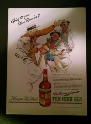 HIRAM WALKER'S TEN HIGH BOURBON WHISKEY PRINT AD | eBay