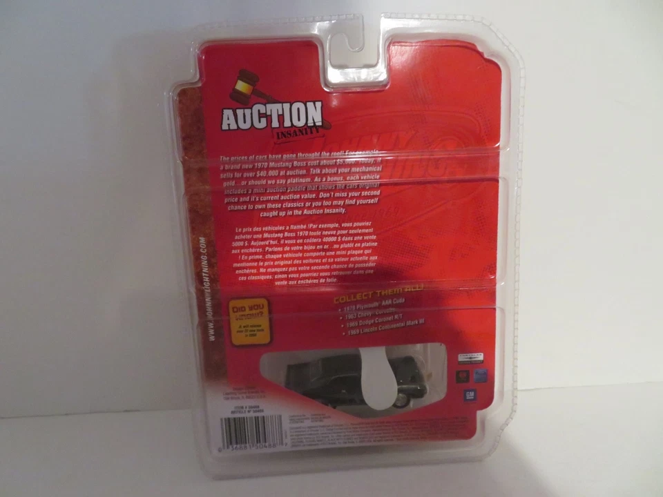 Johnny Lightning Auction Insanity R1 #1 1970 Plymouth AAR Cuda negro 2008 nuevo en paquete Foto 3 de 4