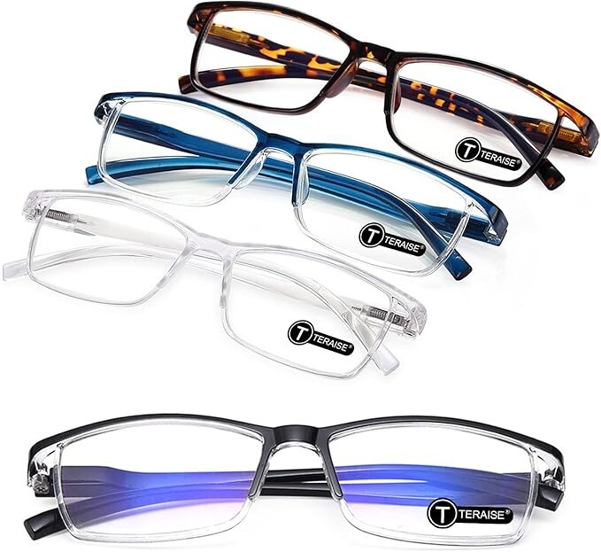 TERAISE 4PCS Value Anti-Blue Light Reading Glasses Lightweight