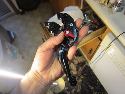 MZS Dirt Bike Clutch Short Brake Levers - Set SR-615, SL-716 - Black & Red - Picture 8 of 9