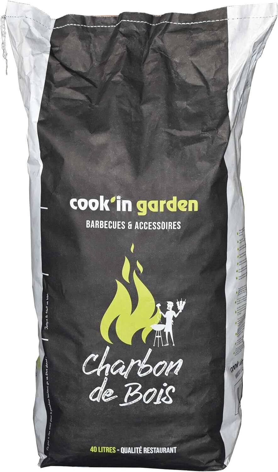 Cook'in garden - Borsa a Carbone di Legno, 40 l, Colore: Nero
