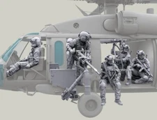 1/35 Scale Helicopter Crew & Special Ops Resin Figures Set 7 Figures Unassembled