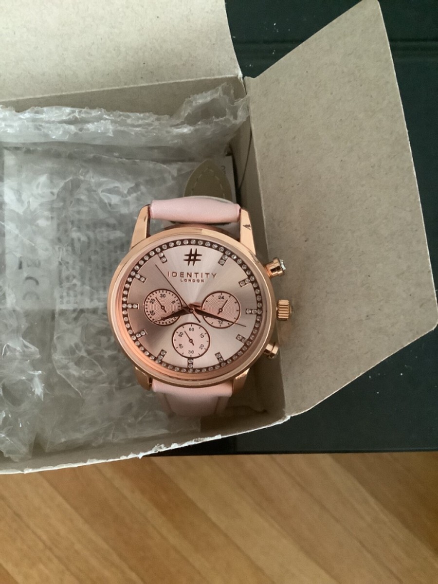 Identity London Ladies Rose Gold Plated Stone Set Dial Watch NEW in box