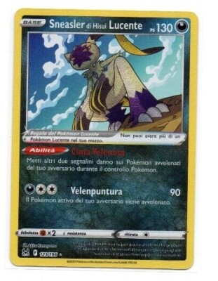 SNEASLER von Hisui LEUCHTEND 123/196 - ITA Pokemon Schwert & Schild VERLORENER URSPRUNG