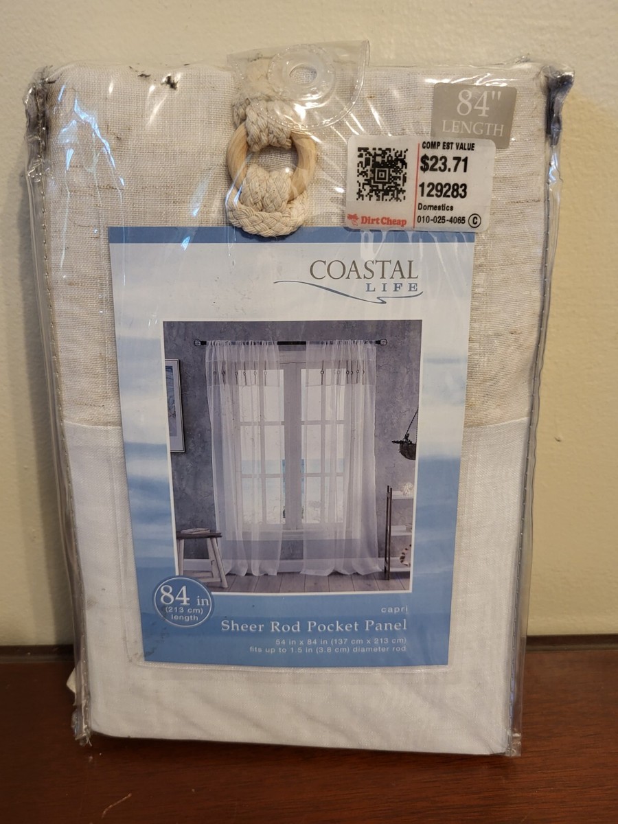 Coastal Lives Window Curtain Sheer Rod Pocket Panel 54