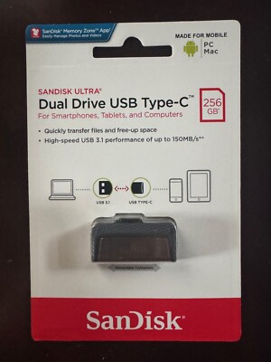SanDisk 256GB Ultra Dual Drive Go USB Type-C Flash Drive SDDDC2-256G-G46