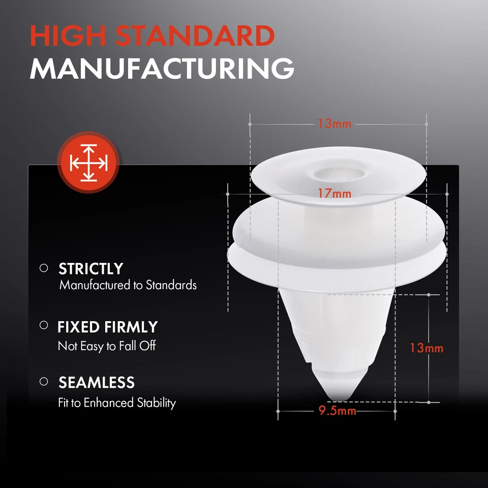Clips de retención de panel de ajuste 50x 13 mm para Nissan Pathfinder 1995-2004 INFINITI QX4 Foto 3 de 4