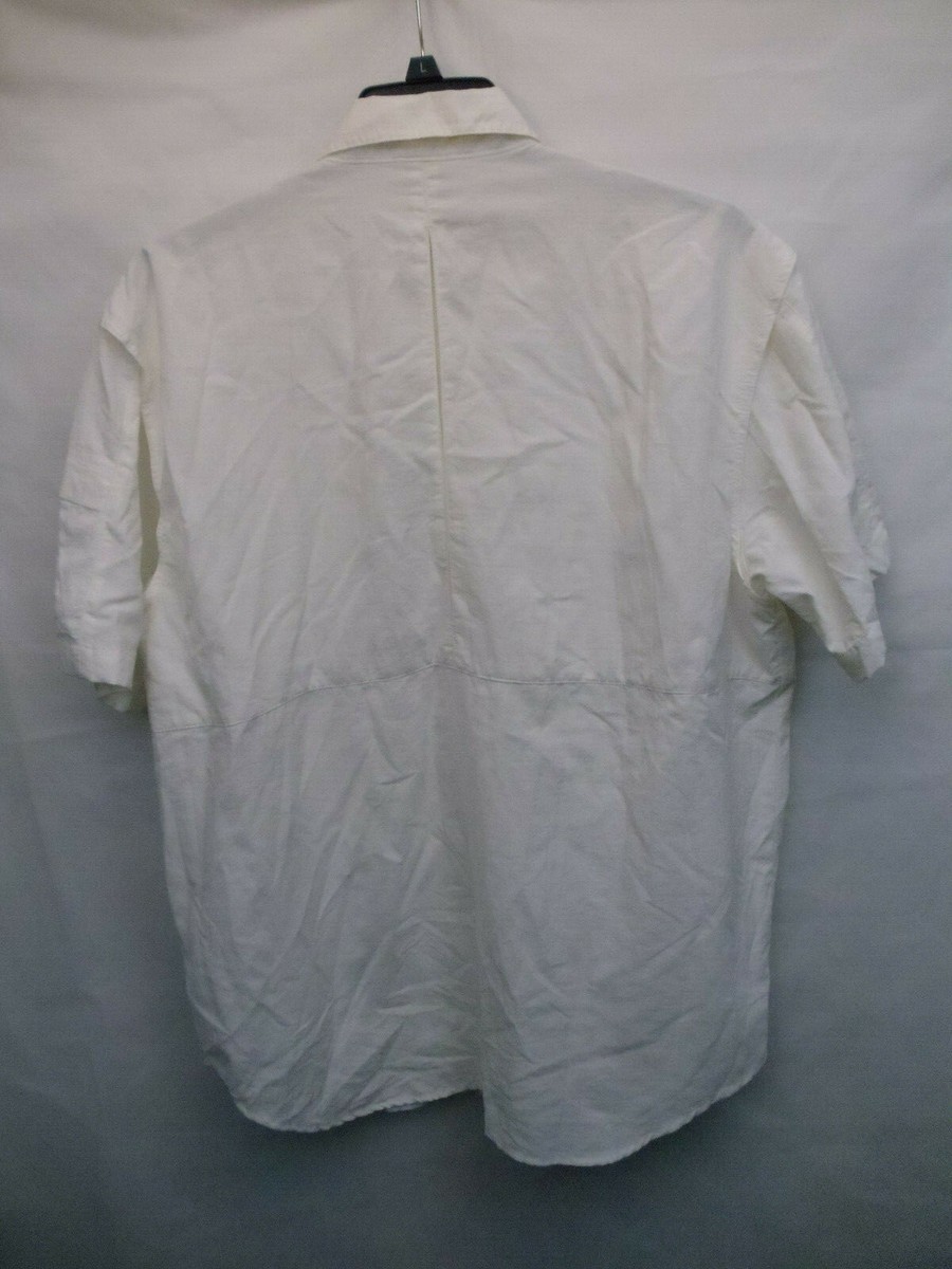Reel Legends XL Saltwater Il All White Fishing Button-Up Short Sleeve