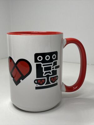 16oz Coffee MugCup Barista Love Latte Heart Espresso Machine Design New