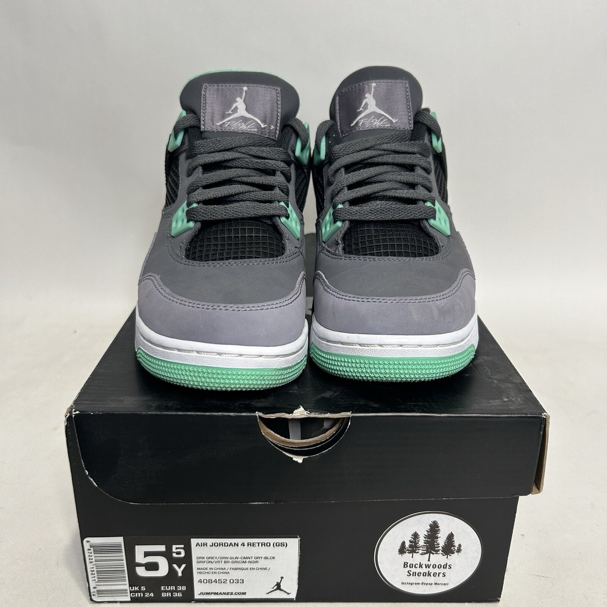シューズ(女性用) NIKE AIR JORDAN 4 RETRO \"Green Glow\"23.5 NIKE AIR JORDAN 4 RETRO GREEN GLOW | eBay