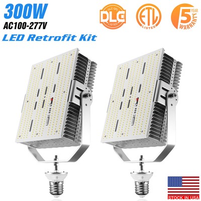 2-Pack 300W LED Retrofit Kit Commercial Shoebox Wall Pack Outdoor Lights ETL DLC