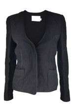 Alexander Wang Black Silk Mix Button Front Jacket (uk 8)