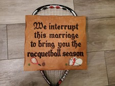 UNIQUE WOOD CARVED RACQUETBALL QUOTE PLAQUE WALL DECORATION 