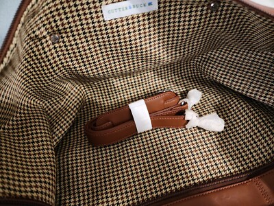 Cutter Buck HQ Brown Leather Duffle Tote Overnight Travel Carryon