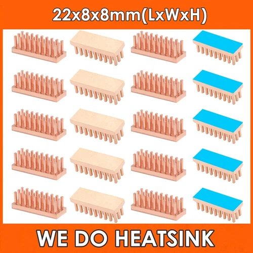 22x8x8mm Copper Pin Fins Heatsink With or Without Tape For DIP IC Electronics
