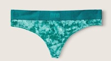 Victoria's Secret PINK Sexy Thong String LOGO Deep Lake Green Velvet XXL NWT
