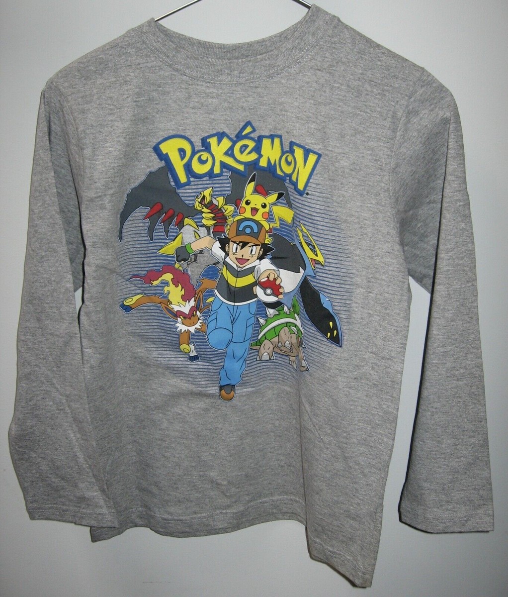 Pokemon Gray Long Sleeve Graphic T-Shirt Size M NEW Torterra