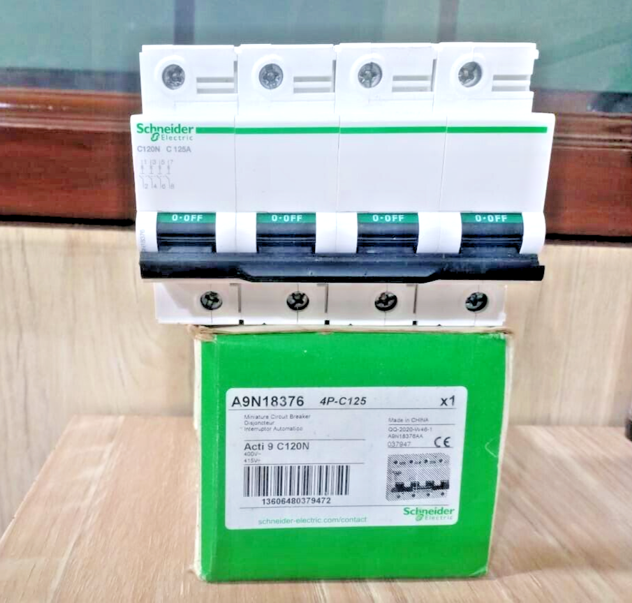 1PC A9N18376 SCHNEIDER CIRCUIT BREAKER Acti9 C120N MCB 4P C 125A