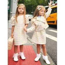 LoveShackFancy girls SET of the Lalan dress and matching tweed jacket 8-9y