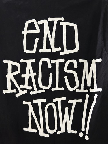 Stussy Stand Firm End Racism Now Black T Shirt Men’s Size Small Double Sided - Picture 6 of 8