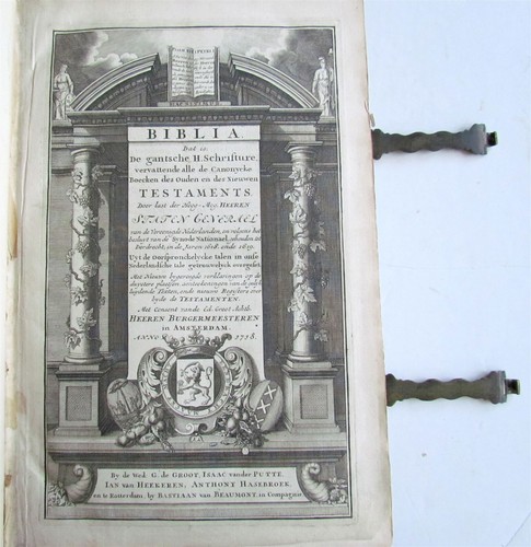1738 BIBLE in DUTCH ILLUSTRATED w/ MAPS antique MASSIVE FOLIO BIBLIA - Picture 3 of 12
