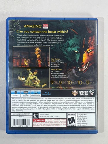 The Wolf Among Us (Sony PlayStation 4, 2014) PS4 - Picture 3 of 3