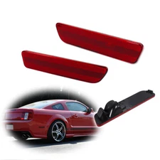 For 2005-2009 Ford Mustang Red Lens Rear Side Marker Lights Housings 2PCS/Set