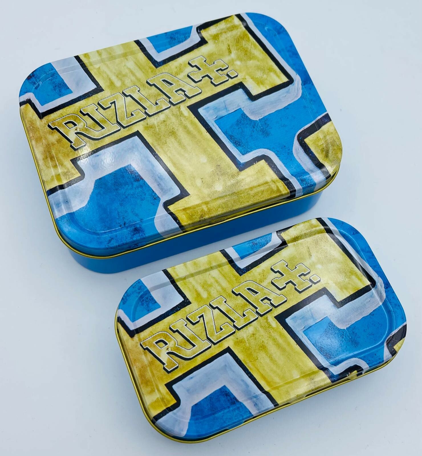 2oz 1oz RIZLA Metal Storage Tin Stash Box Choice of Colours UK Box ...