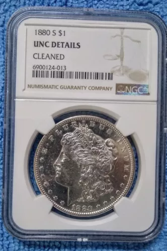 1880 S AMERICAN MORGAN SILVER DOLLAR 90%SILVER NGC GRADED UNC