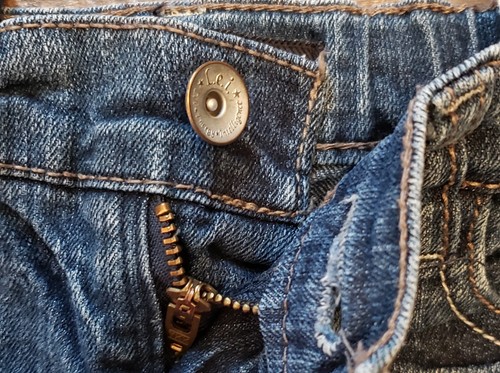 Vtg Girls LEI L.E.I Chelsea Lowrise Flare Adjustable Waist Blue Jeans Sz 7 Denim - Picture 9 of 10