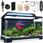 3.5 Gallon Betta Fish Tank All in One Aquarium Starter Kits W/ Back Filter