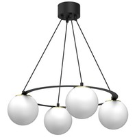 HäNgelampe KüChe Glas Metall Schwarz Weiß Gold E27 Ø57 Cm Pendelleuchte Blendarm