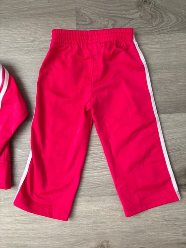 ADIDAS Niñas Traje de Pista ROSA INTENSO Bebé Niño Talla 12 Meses Cremallera Logo Pantalón - Imagen 11 de 14