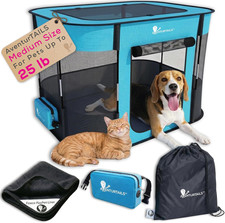 Portable Foldable Dog Cat Playpen - Indoor Outdoor Travel - Medium Collapsible