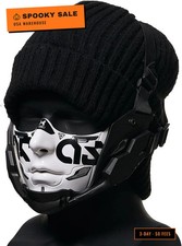Punk Half Face Mask, Futuristic Mechanical Sci-Fi Mask, Cosplay Halloween Costum