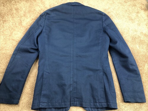 Z Zegna Cotton/Linen Blue Twill Sport Coat Size 38R - Picture 2 of 9