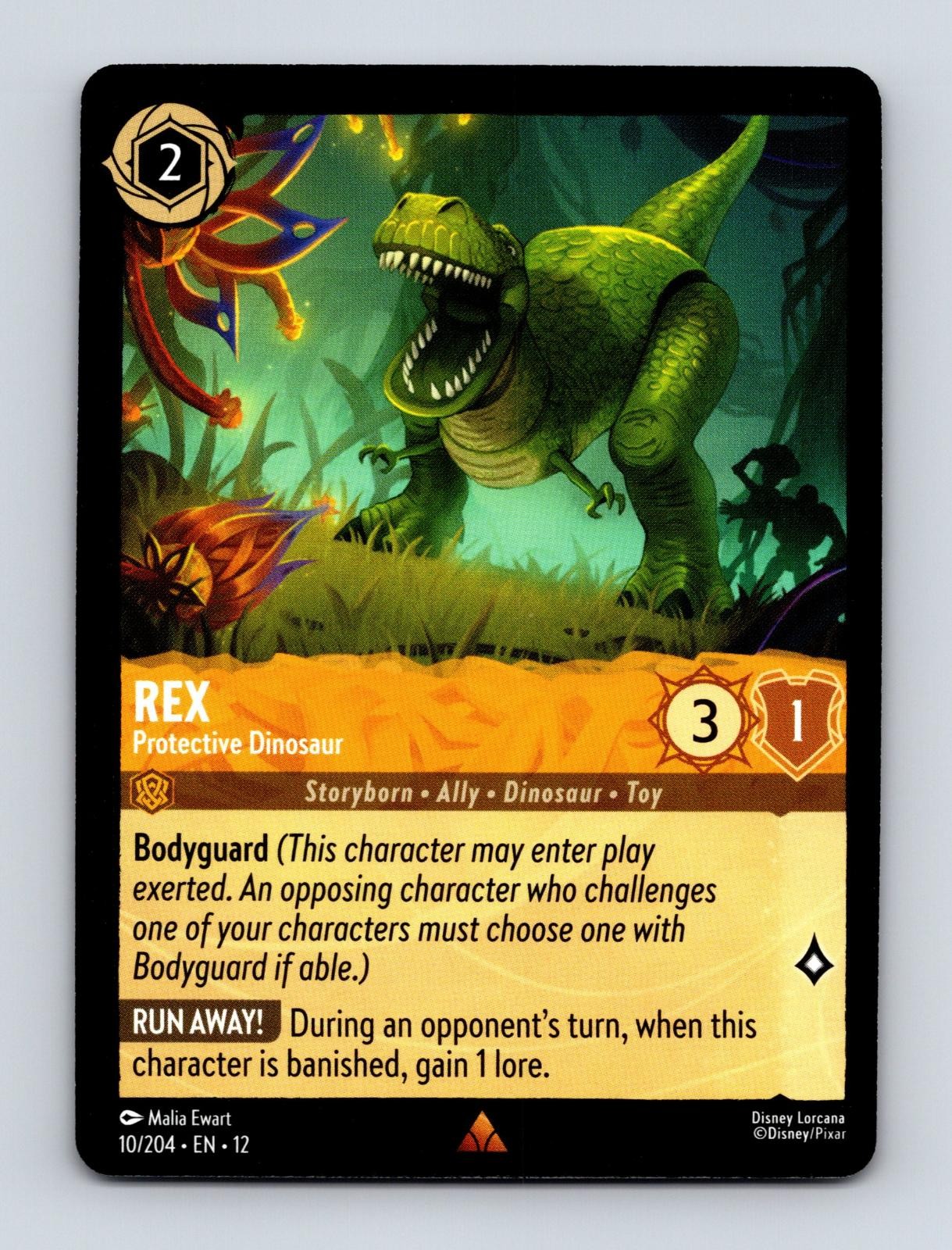 REX - PROTECTIVE DINOSAUR 10/204 RARE WILDS UNKNOWN LORCANA NM