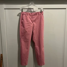 H&M Pink Tailored Ankle Pants Women's 8 Slim Straight Capri Work Trouser