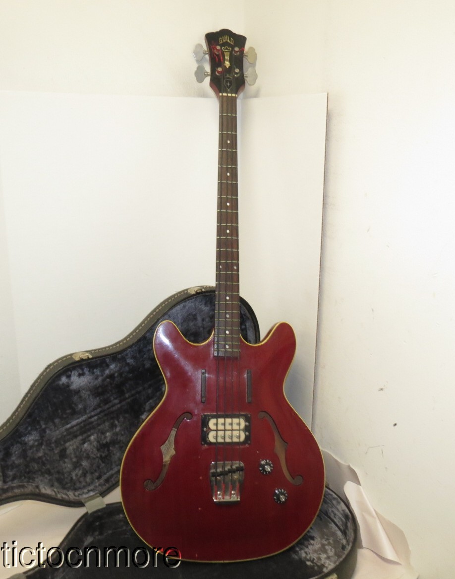 VINTAGE GUILD STARFIRE 4 STRING BASS GUITAR SERIAL No. EK386 & HARD CASE