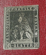 1857ANTICHI STATI TOSCANA 1 QUATTRINO NUOVO MHL*  MARGINATO FILIGRANATO