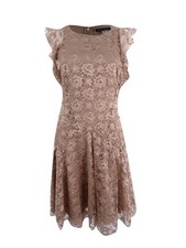 Tommy Hilfiger Women's Flutter-Sleeve Lace Fit & Flare Dress