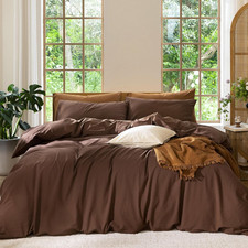 Duvet Cover Set 100 Washed Cotton Linen like King Relaxed Linen-Like Texture.