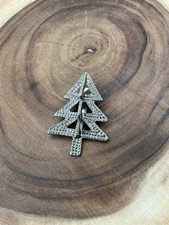 Vintage John Hardy Silver Tone Metal Christmas Tree Dress Scarf Clip Signed
