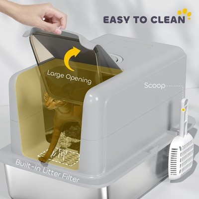 Easy Clean Katzentoilette mit Schaufel & zwei Filtertüten zur Geruchskontrolle