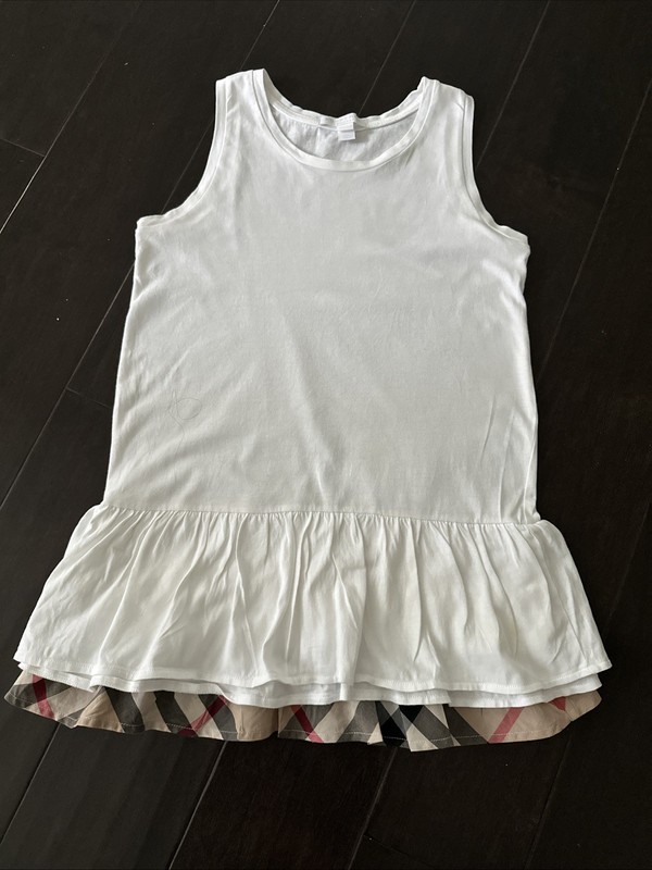 Burberry 12Y Girls Tank Ruffle Nova Check Plaid